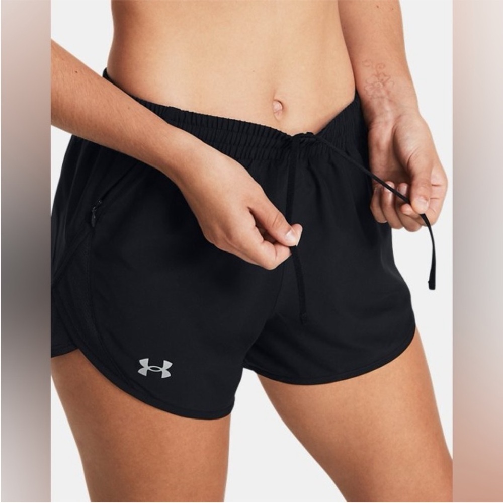 Under Armour black Fly-By 3” shorts